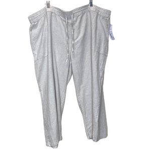 Liz claiborne linen cotton blend pull on pants